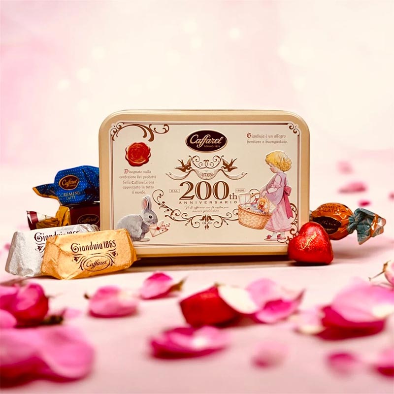 Caffarel　バレンタイン イエロースクエア缶